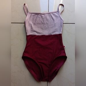 Yumiko pink/burgundy camisole leotard size S